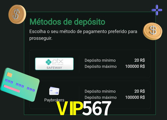 O cassino VIP567 oferece uma grande variedade de métodos de pagamento